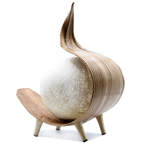 Candeeiro de Côco Natural Torção - Cor Natural